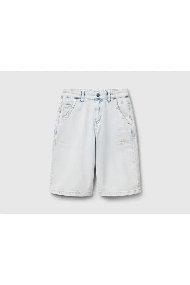 Детские шорты-бермуды для мальчиков из денима United Colors Of Benetton, Light Denim