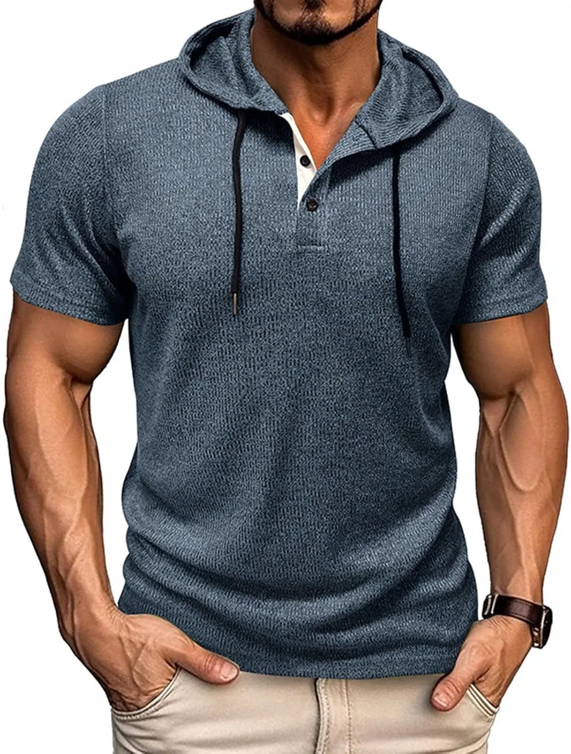 Мужская футболка с капюшоном Knit Shirt Generic, Dark Gray