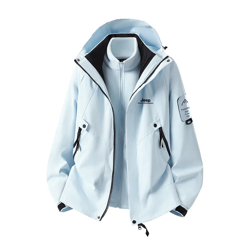 Детский утепленный худи с капюшоном и съемной подкладкой Jeep, Baby Blue