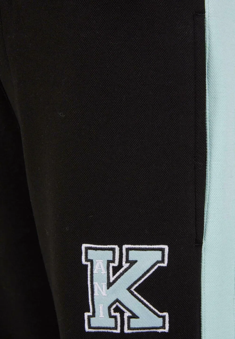Ретро-Нашивка для подростков - спортивные штаны Karl Kani, Black Lightblue — фото 3