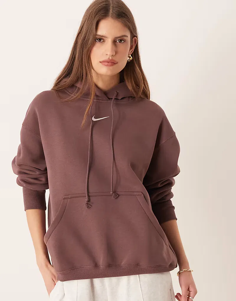 Толстовка Nike Phoenix Fleece оверсайз, коричневый