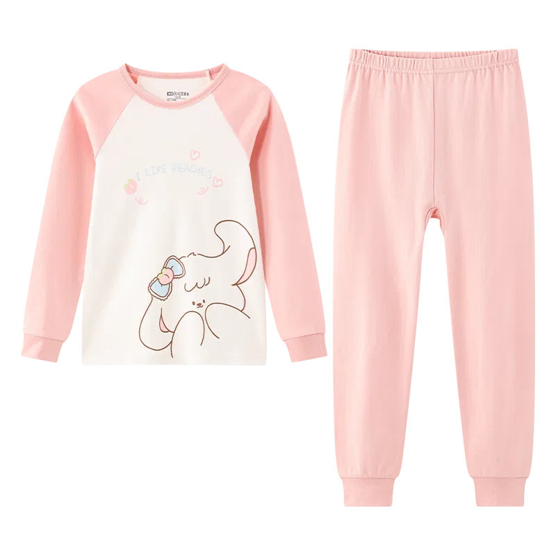 Детское нижнее белье хлопковое комплект Red bean, Light Pink