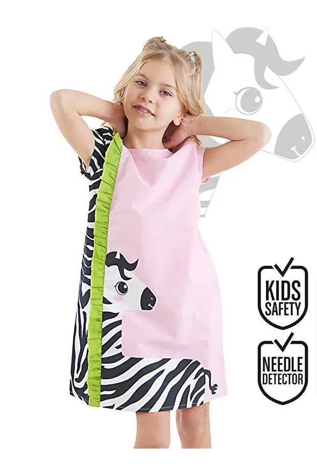 Детское платье для девочек с оборками Ruffled Zebra Denokids, Pink