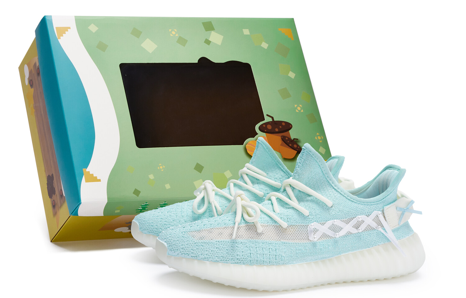 Кроссовки Yeezy Boost 350 V2 Lifestyle унисекс с низким верхом белого/синего цвета Adidas Originals, синий/белый