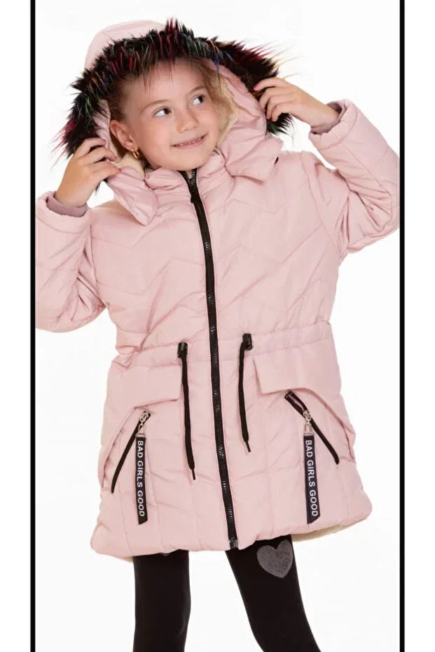 Детский пуховик для девочек с длинным рукавом Öfi Kids, Powder Pink