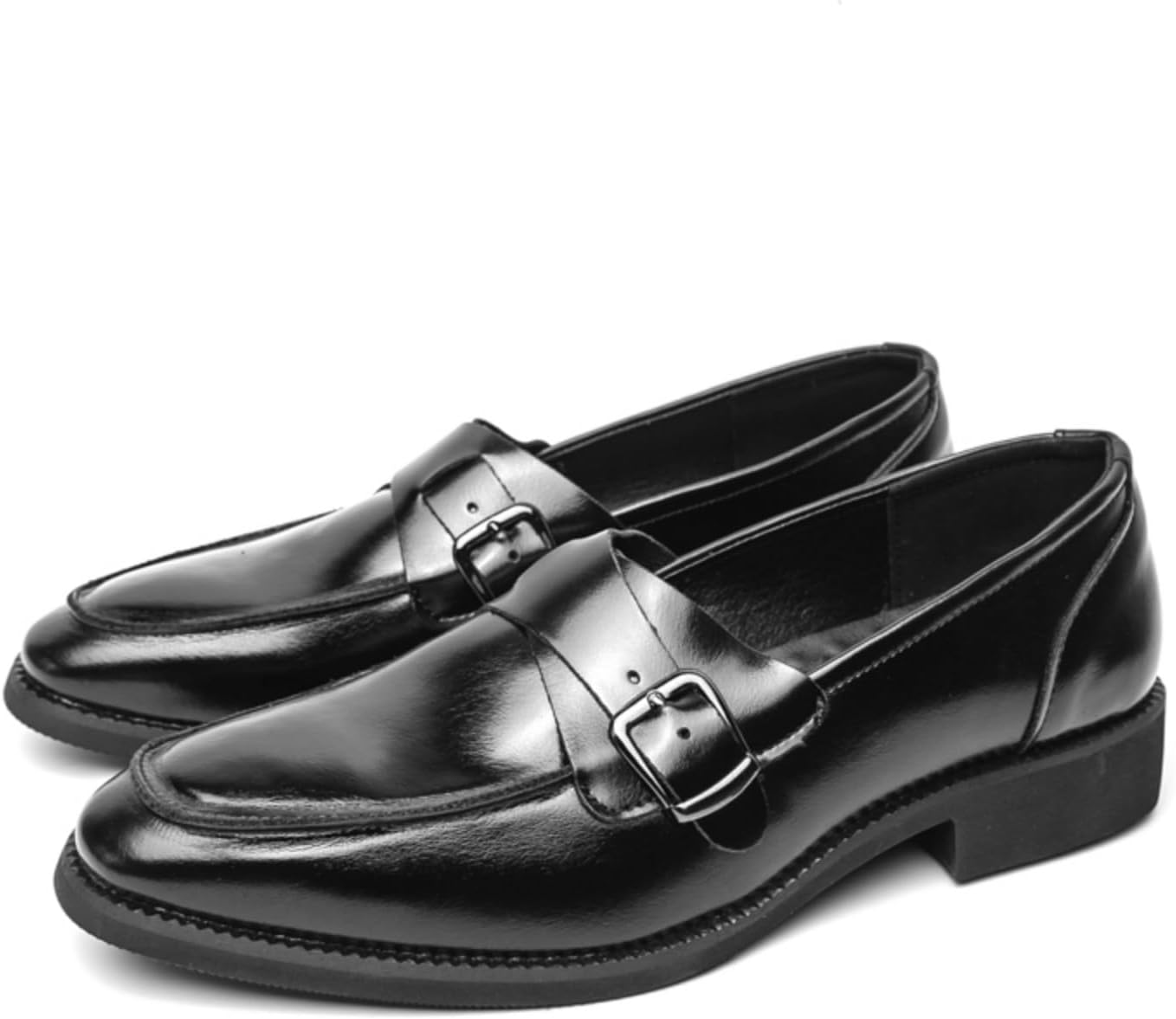 

Мужские черные кожаные лоферы с пряжкой Aokisx, легкая официальная обувь для делового и повседневного ношения, удобные слипоны для ежедневного использования
