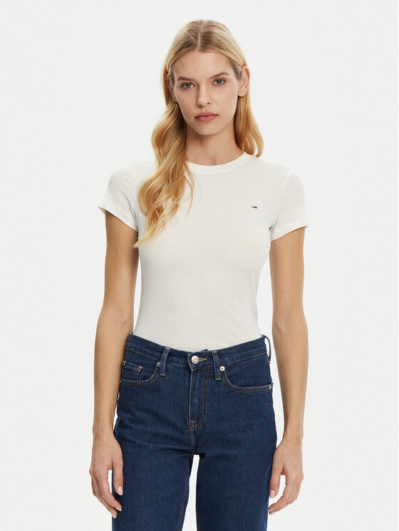 

Облегающая футболка DW0DW20459 Tommy Jeans, белый