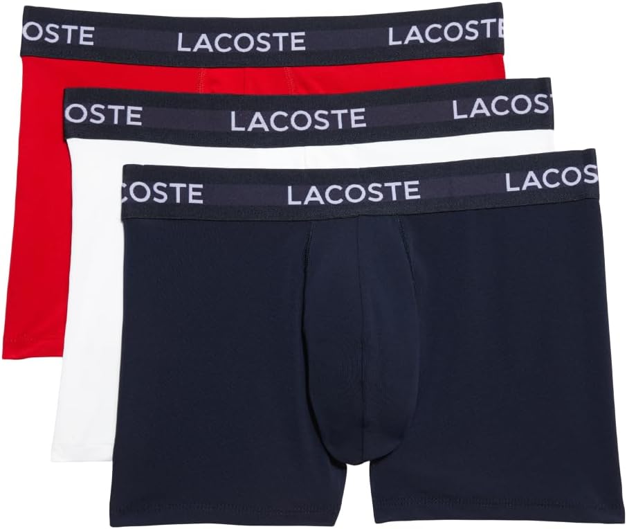 

Мужские хлопковые трусы-боксеры Lacoste с принтом «Анимация», 3 шт., Navy Blue/White/Red (New)