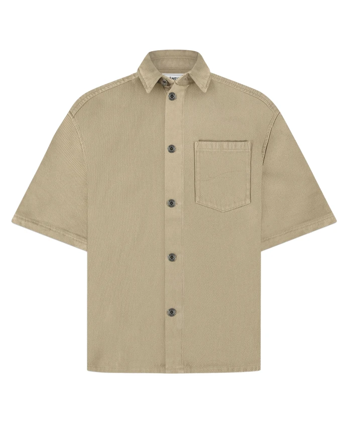 

Бежевая джинсовая рубашка, элегантный крой. FlãNeur, бежевый