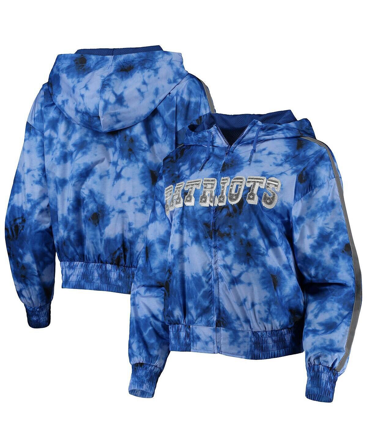 

Женская темно-синяя ветровка с капюшоном New England Patriots Galaxy с молнией во всю длину Mitchell & Ness, темно-синий