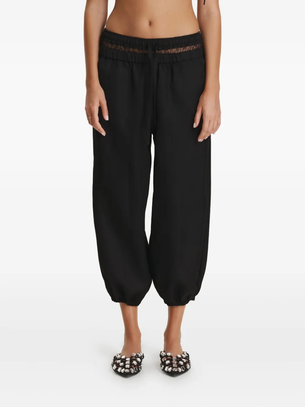 

Кружевные брюки на кулиске Pnk, черный