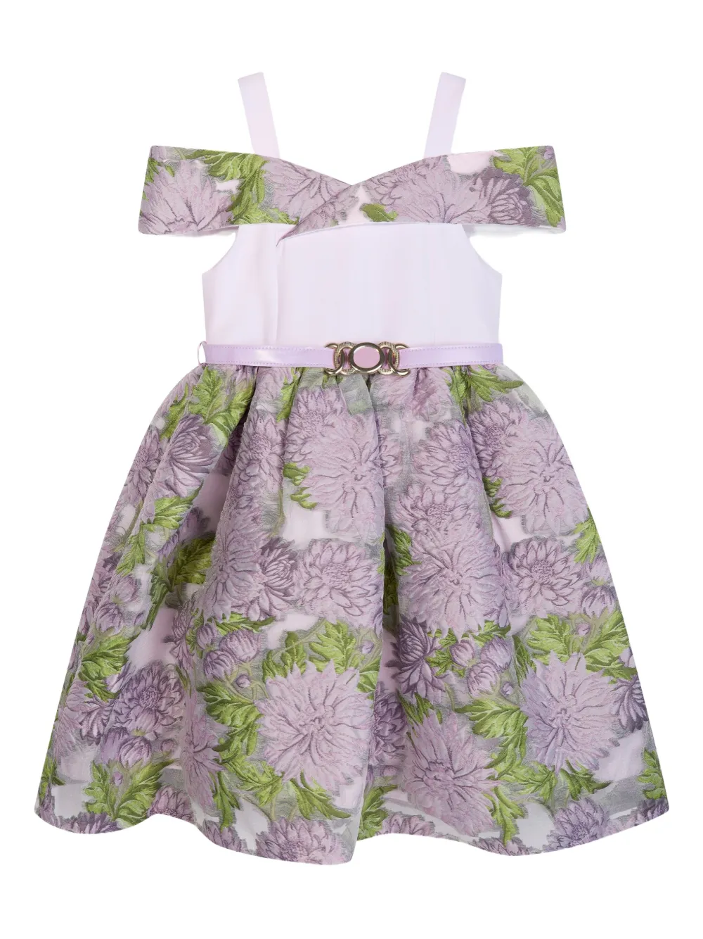 Платье с открытыми плечами и цветочным принтом Dress & Fleur, фиолетовый — фото 2