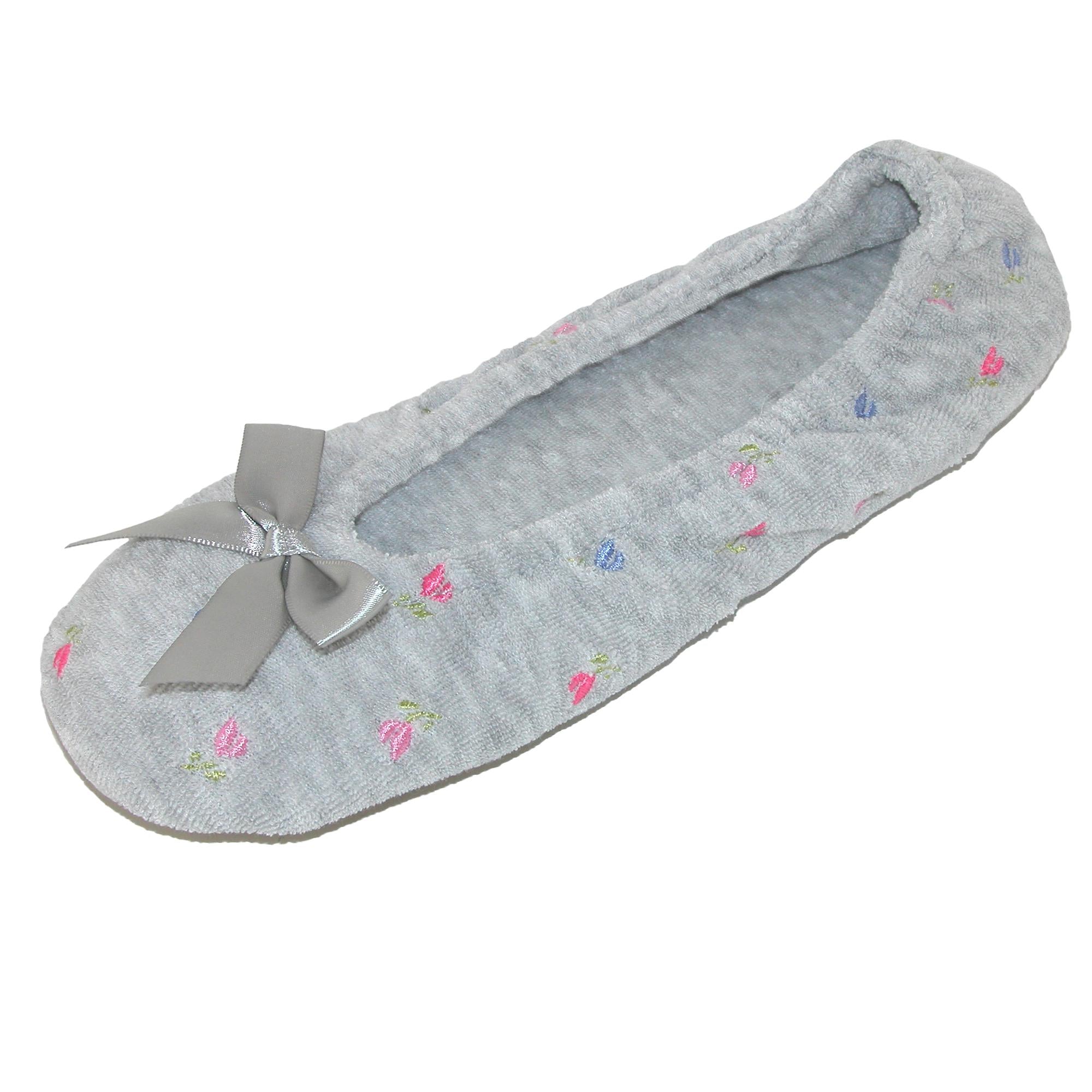 Женские вышитые махровые балетки Isotoner, цвет heather grey