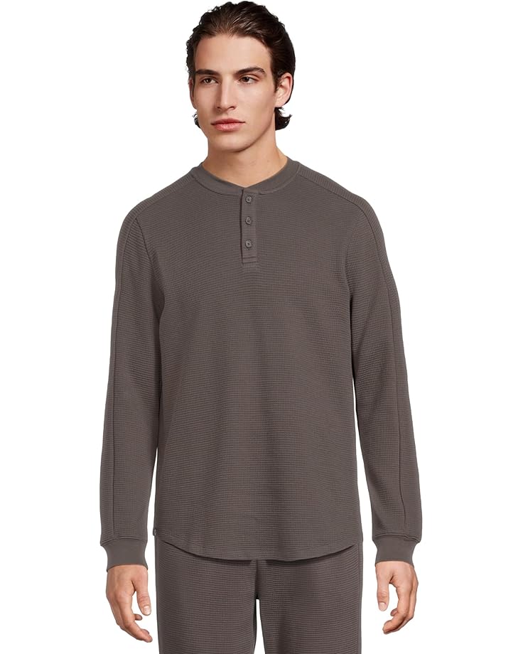 

Мужская футболка-поло Barefoot Dreams Waffle Thermal Henley, Carbon