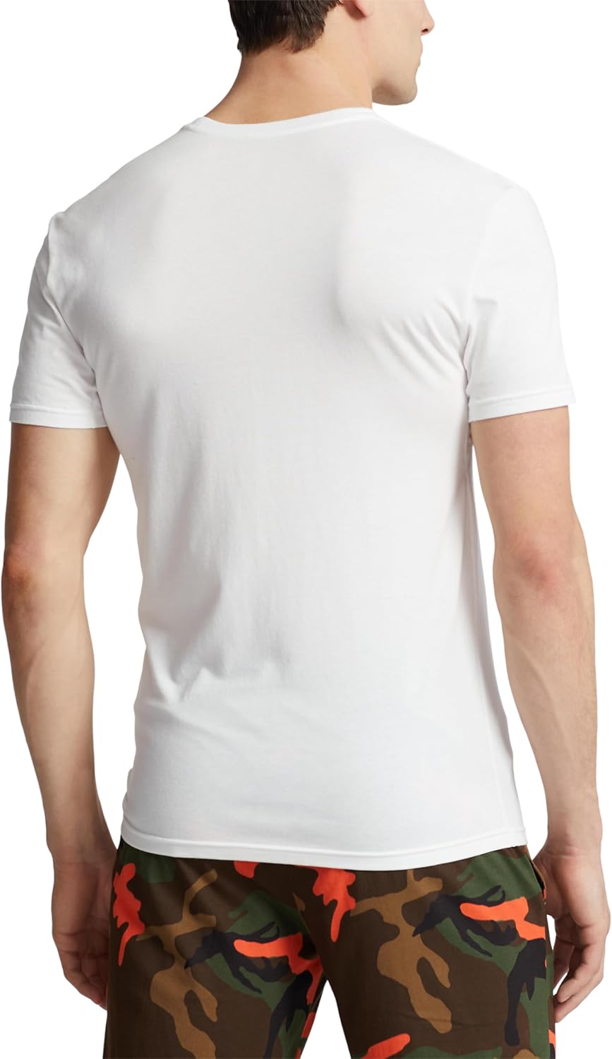 Мужские майки POLO RALPH LAUREN 4D Flex Cooling Ventilation из хлопка и модала, 3 шт., White/Cruise Navy - 3 Pack — фото 3