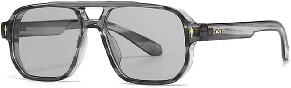 

Солнцезащитные очки с двойной перемычкой для женщин, градиентная защита от УФ-излучения UV400, заклепки для мужчин, для занятий спортом на открытом воздухе, бега и езды generic, Grey Stripe Gray