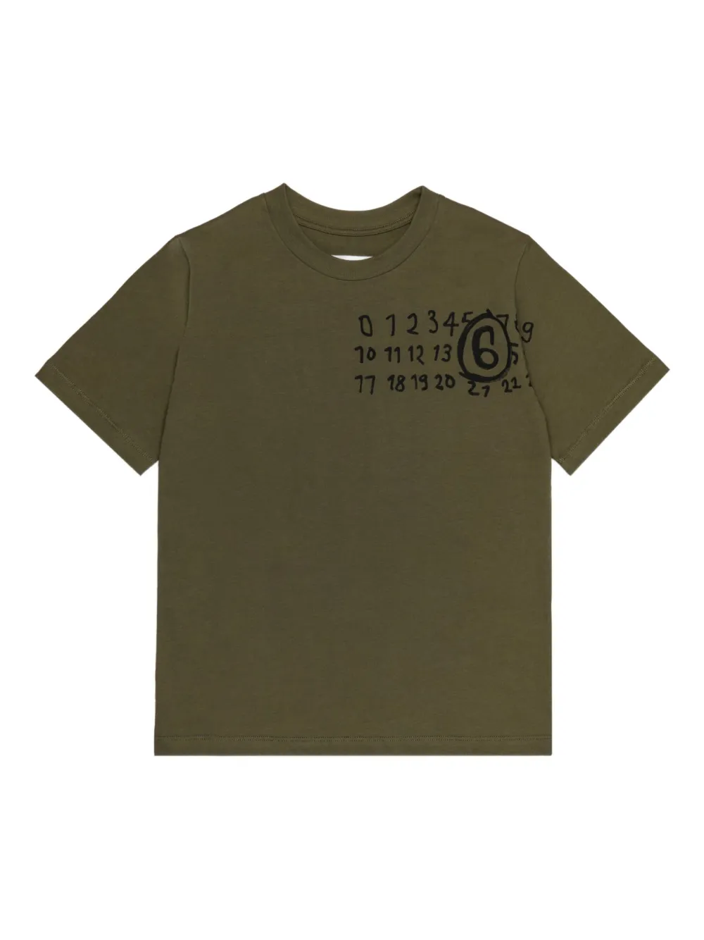 

Футболка с принтом MM6 Maison Margiela Kids, зеленый