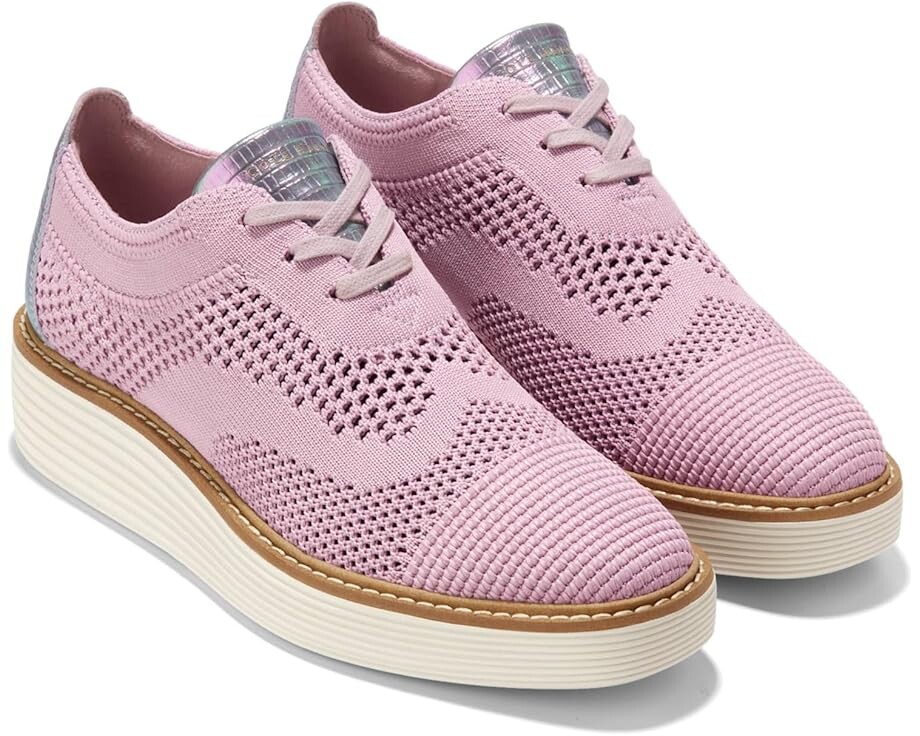 

Оксфорды Cole Haan Originalgrand Platform Stitchlite Oxford, цвет Mauve Shadows Knit/Halogram/Ivory