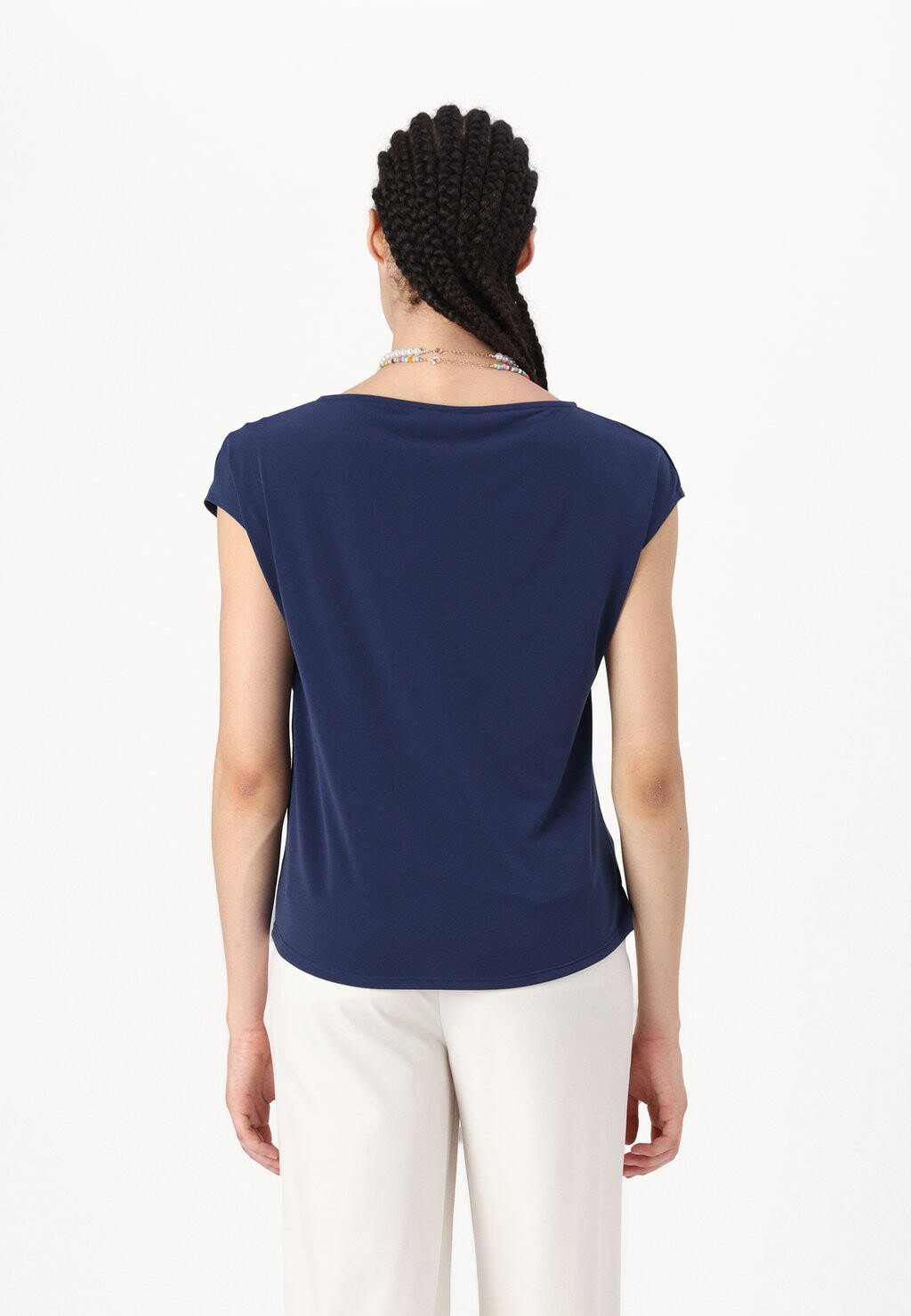 

Базовая футболка CAP SLEEVE WITH SHOULDER PLEATS Anna Field, темно-синий