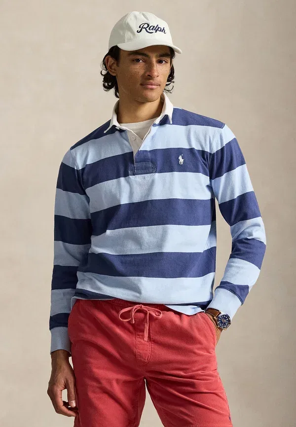 Футболка-поло с воротником для регби Polo Ralph Lauren, светло-синий/элит-блю