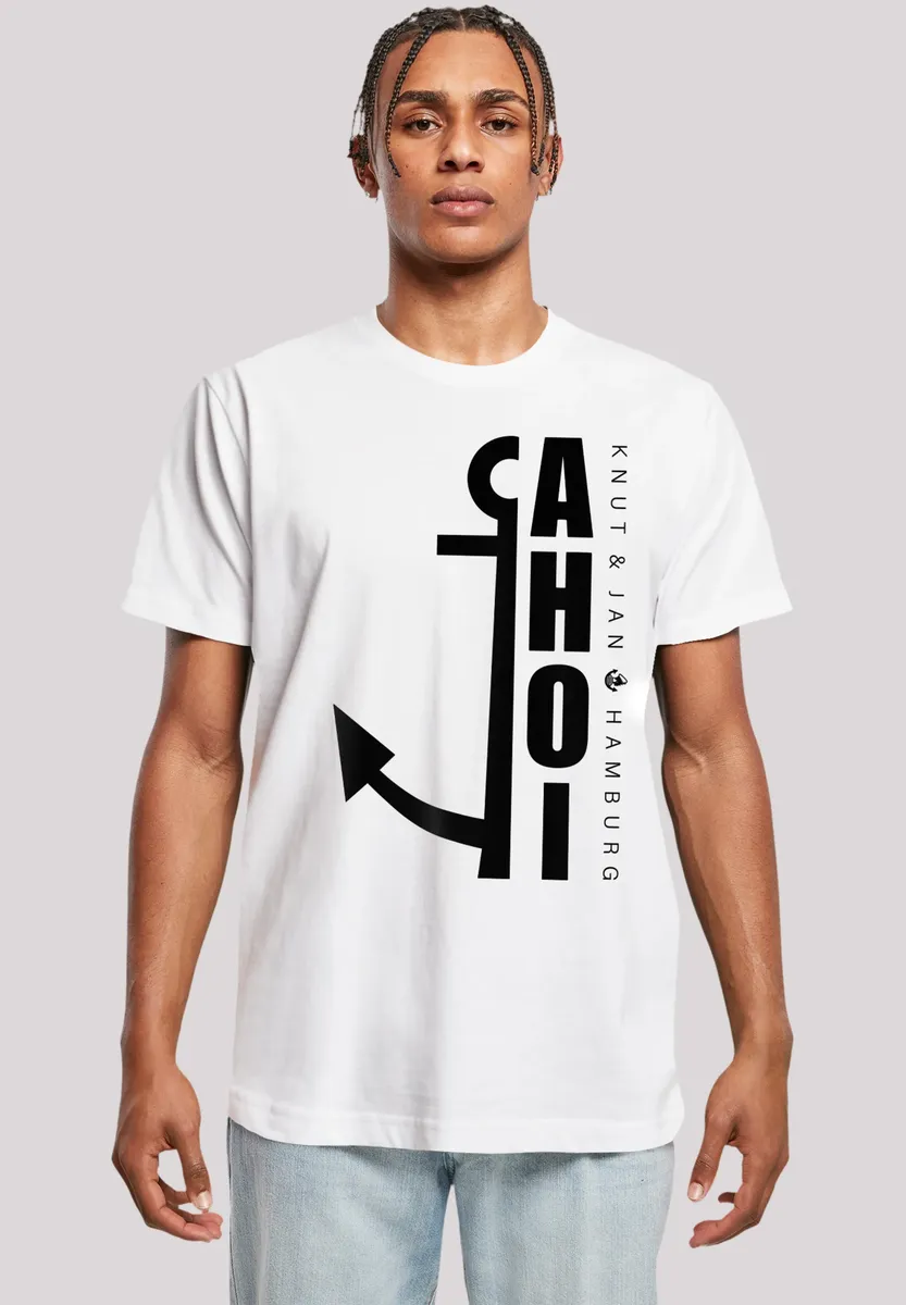 

F4NT4STIC Футболка "Ahoi Anker Crop Knut & Jan Hamburg", принт, белый
