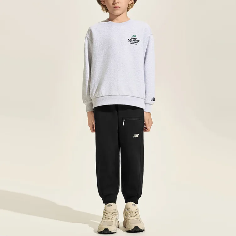 Детские вязаные спортивные штаны New Balance, черный — фото 4