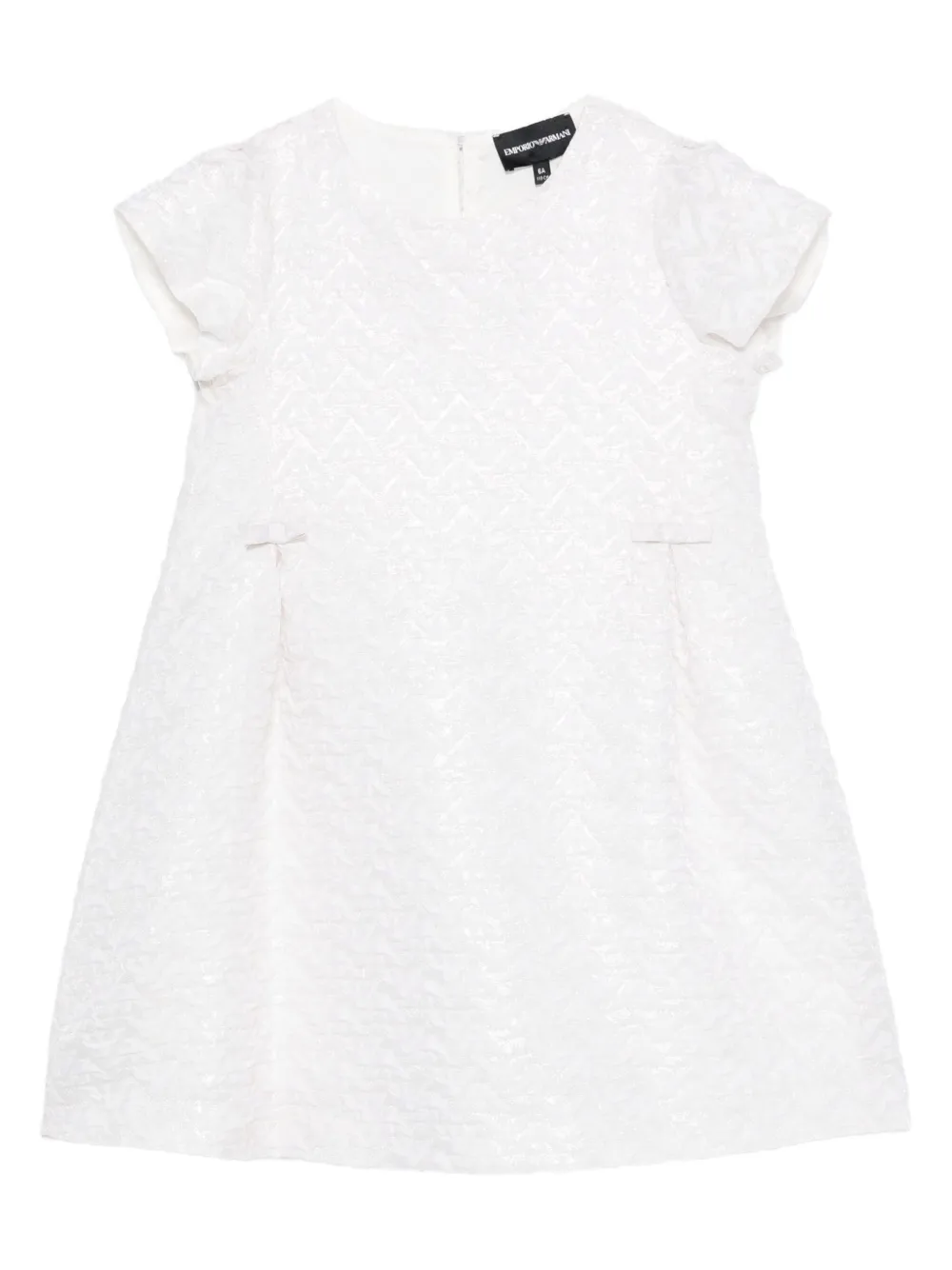

Фактурное платье с бантом Emporio Armani Kids, белый
