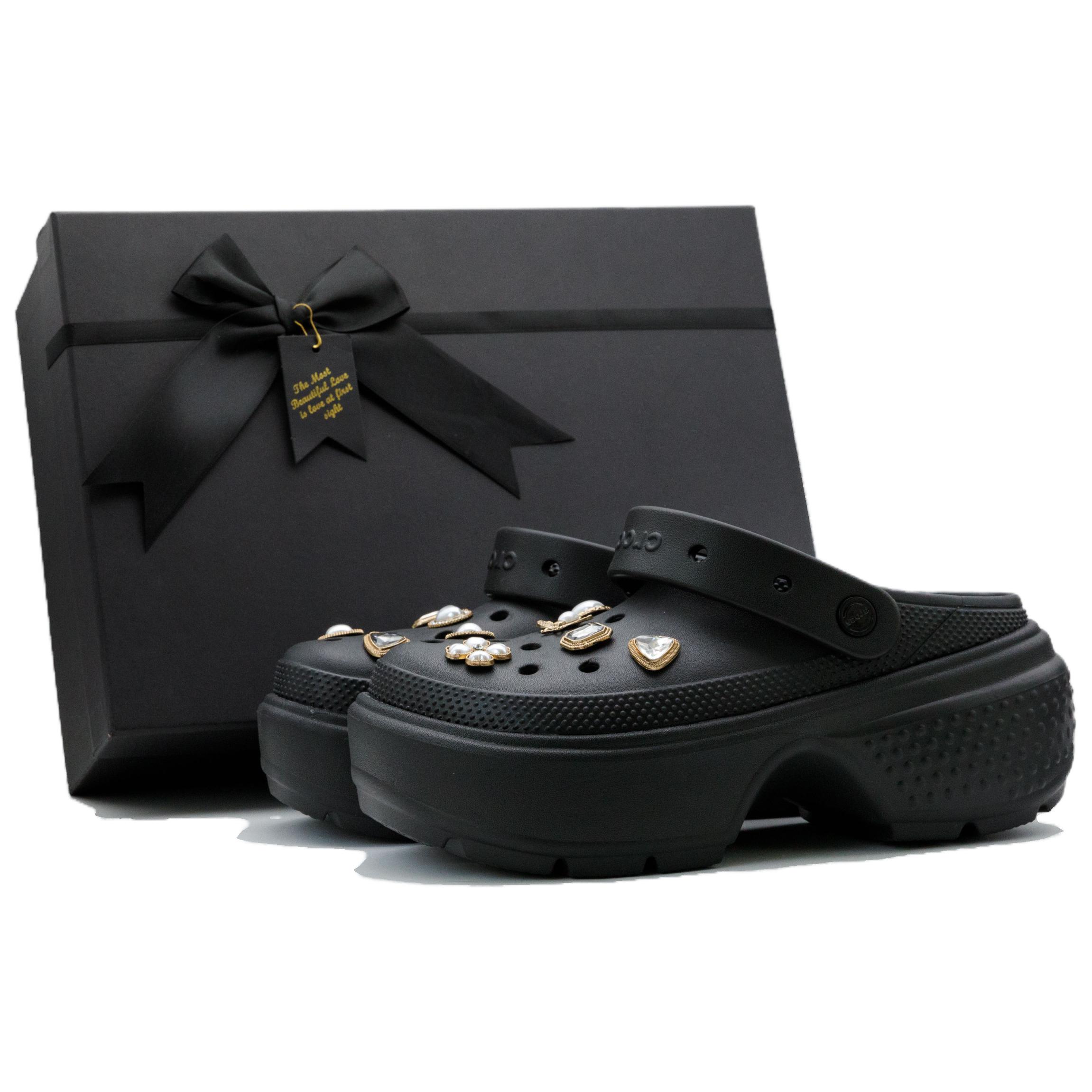 

Crocs Стильные клоуны унисекс с блестящим жемчужным обсидианом в коробке, цвет Sparkling Pearl Obsidian Box