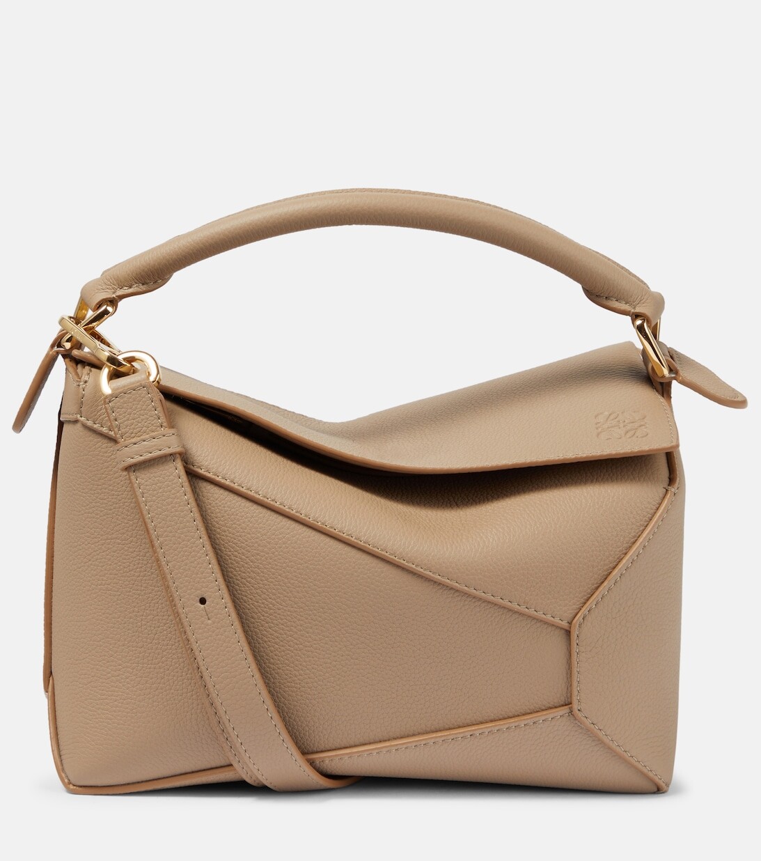 

Маленькая кожаная сумка через плечо Puzzle Edge Loewe, коричневый