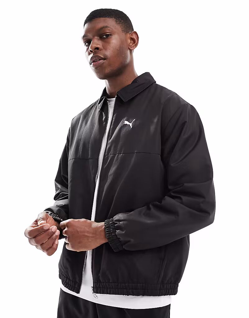 

Футбольная куртка в стиле ретро от Puma Wardrobe ess черного цвета