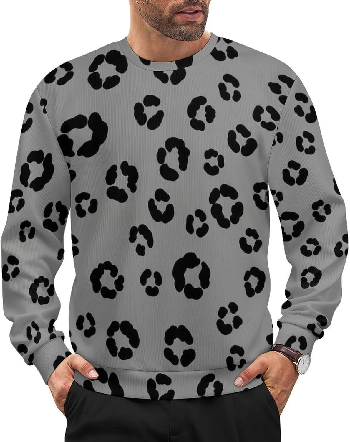 

Мужской мягкий свободный свитер с длинными рукавами Meaudiwes