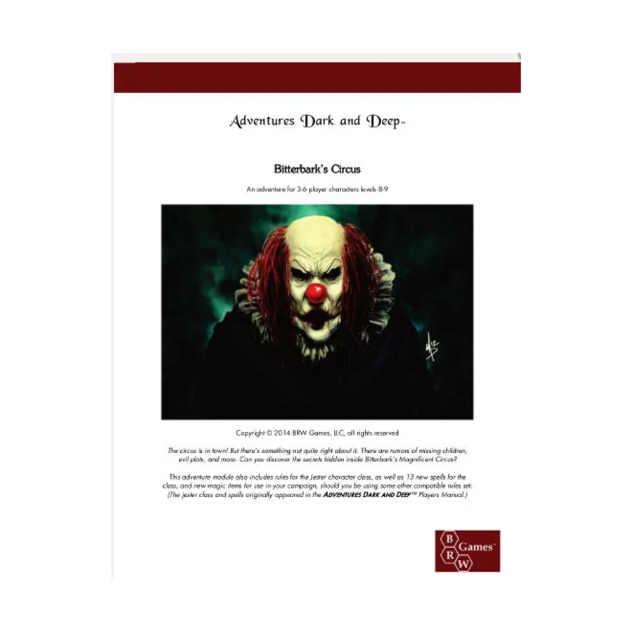 

Модуль Bitterbark's Circus, Adventures Dark and Deep