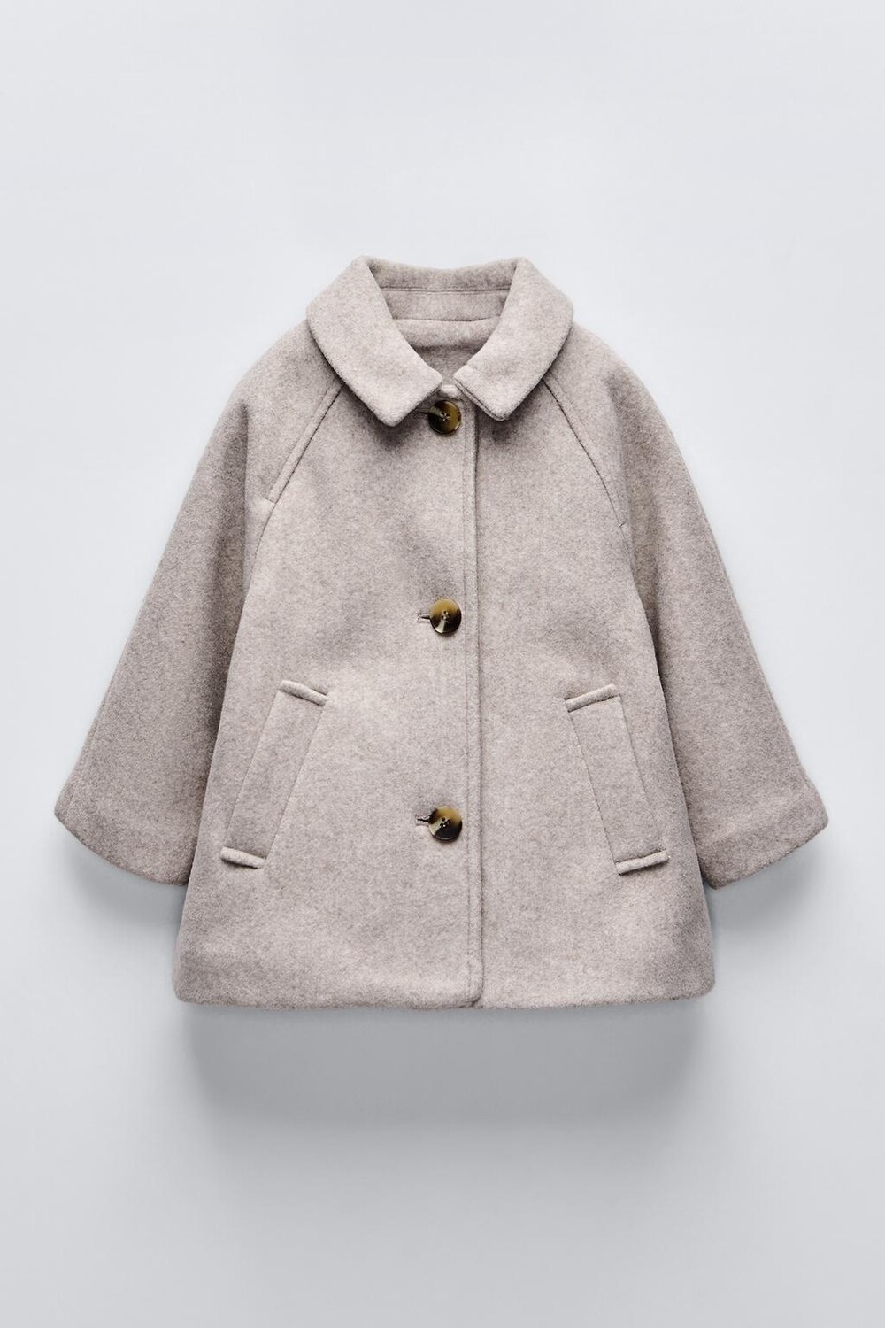 

Пальто с текстурой из войлока ZARA, бежевый