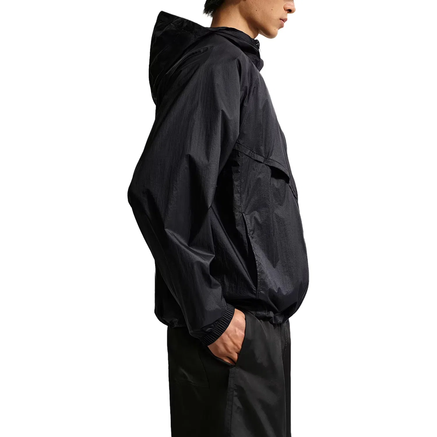 Куртка WINDRUNNER мужская, черно-белая, с капюшоном Nike, Black/White — фото 4
