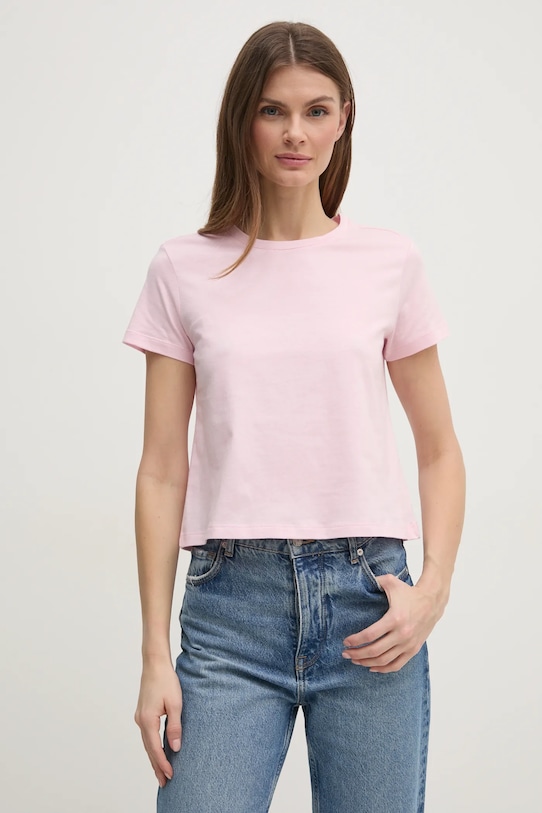 

Хлопковая футболка Sisley, розовый