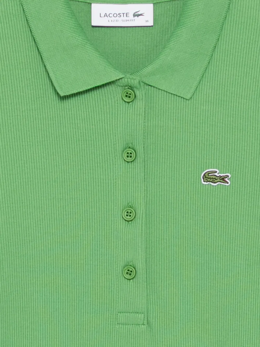 Рубашка-поло Lacoste из ребристого хлопка, зеленый — фото 3