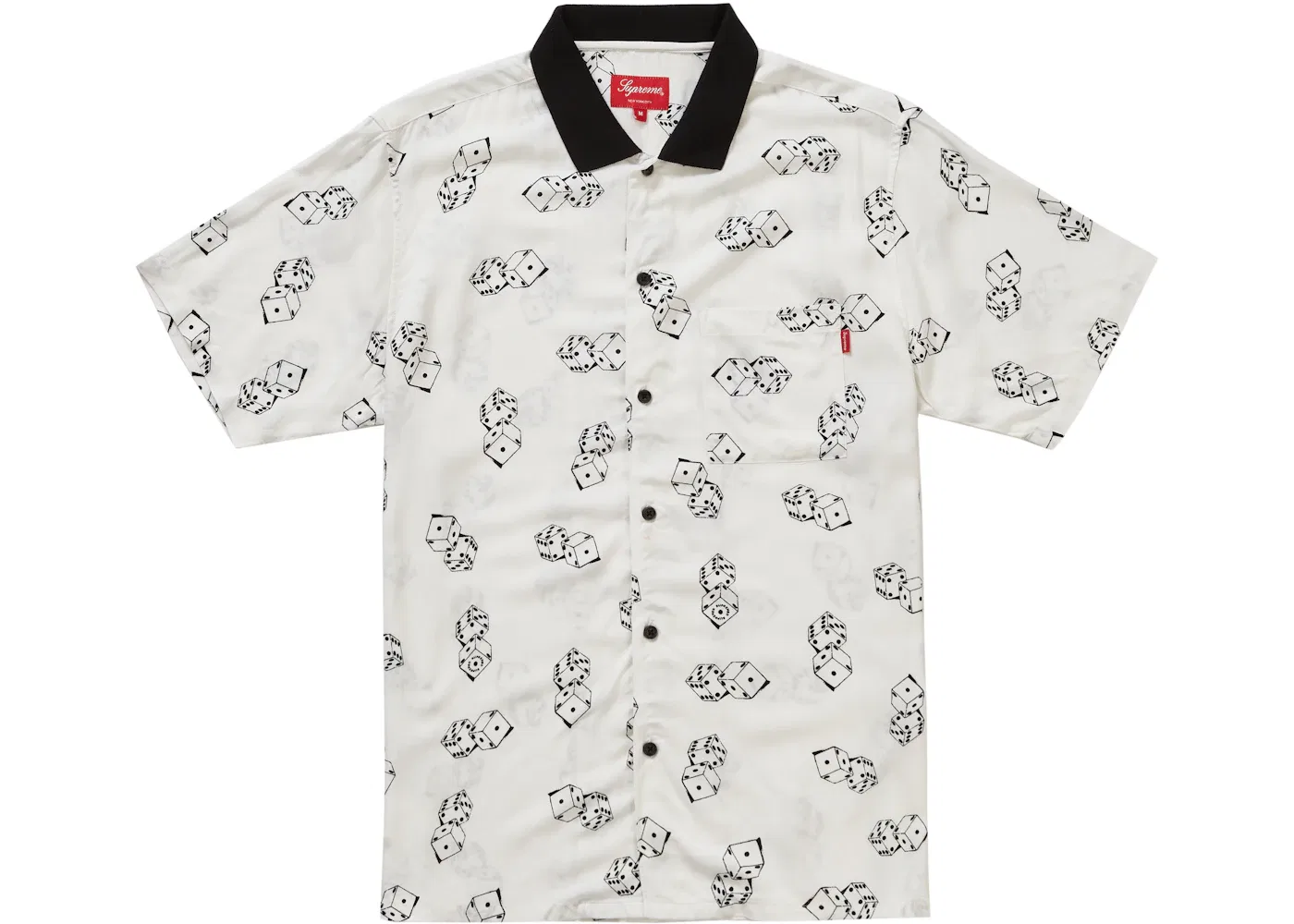 Мужская рубашка с коротким рукавом с принтом Supreme Dice Rayon, белый