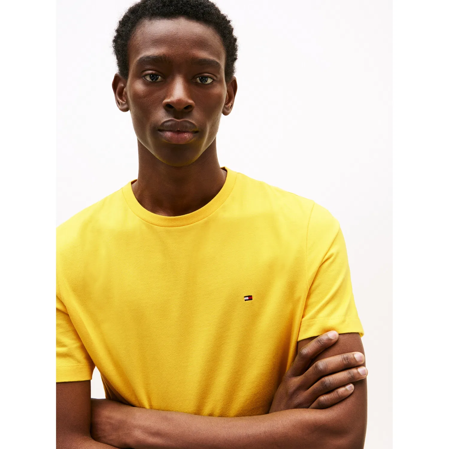 Мужская хлопковая футболка с логотипом Tommy Hilfiger, Yellow — фото 2
