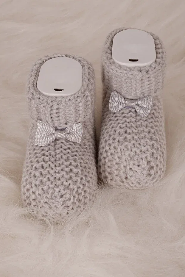 Детские пинетки для девочек трикотажные Basics Liljoy, Gray — фото 2