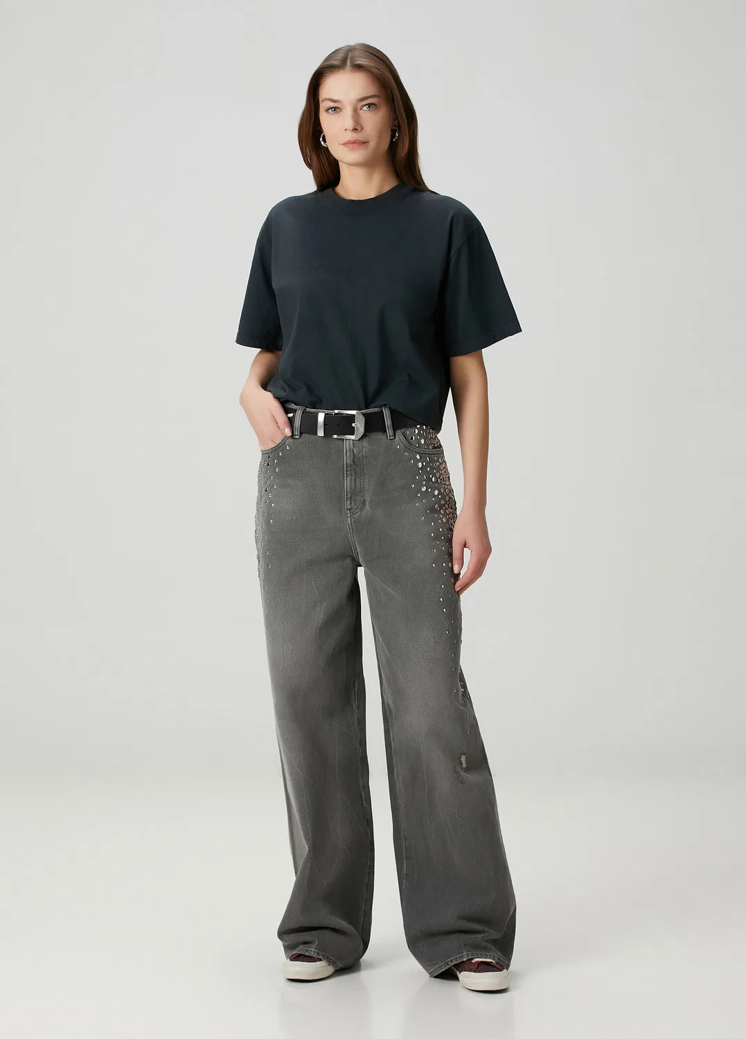 Джинсы boyfriend Golden Goose, серый