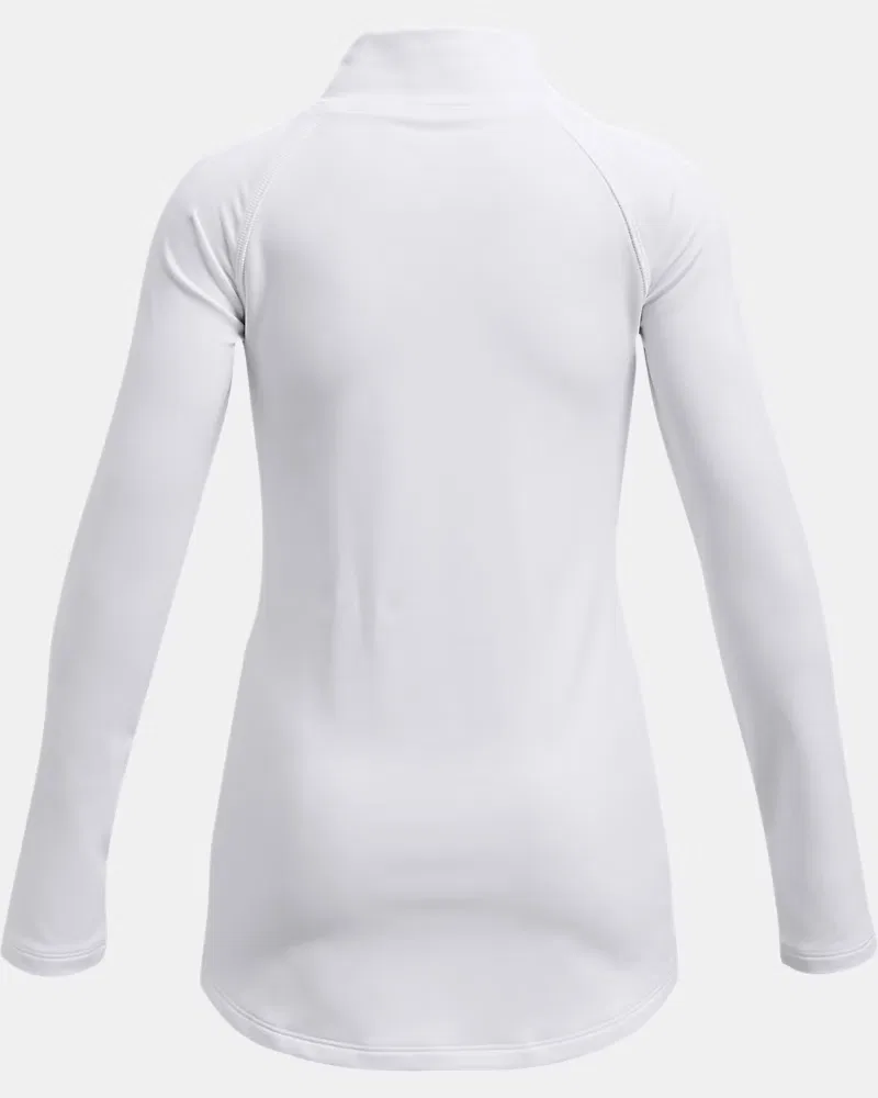 Лонгслив с воротом-стойкой быстросохнущий ColdGear UnderArmour, White/Black — фото 2