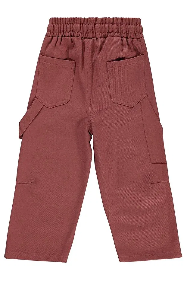 Детские брюки для девочек широкие с принтом Teddy Bear Embroidered Pants Civil Boys, Light Brown — фото 2