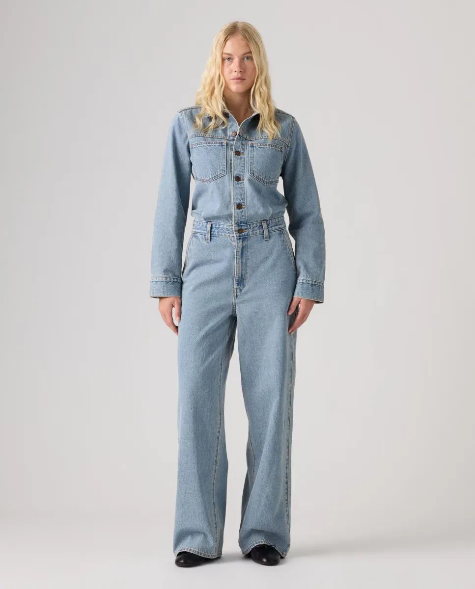 Женский джинсовый комбинезон с длинными рукавами - Levi's - светло-голубой