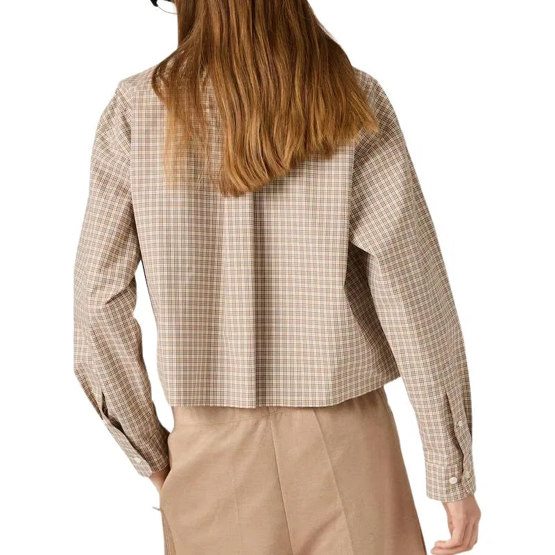 Женская рубашка с лацканами MIU MIU, Cork Beige — фото 4