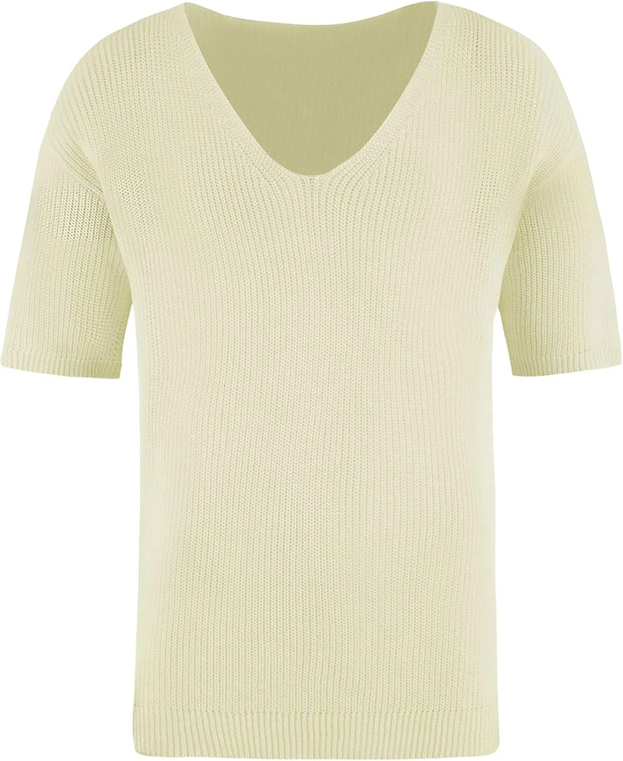 Мужская повседневная футболка V-образным вырезом Slim Fit, Yellow
