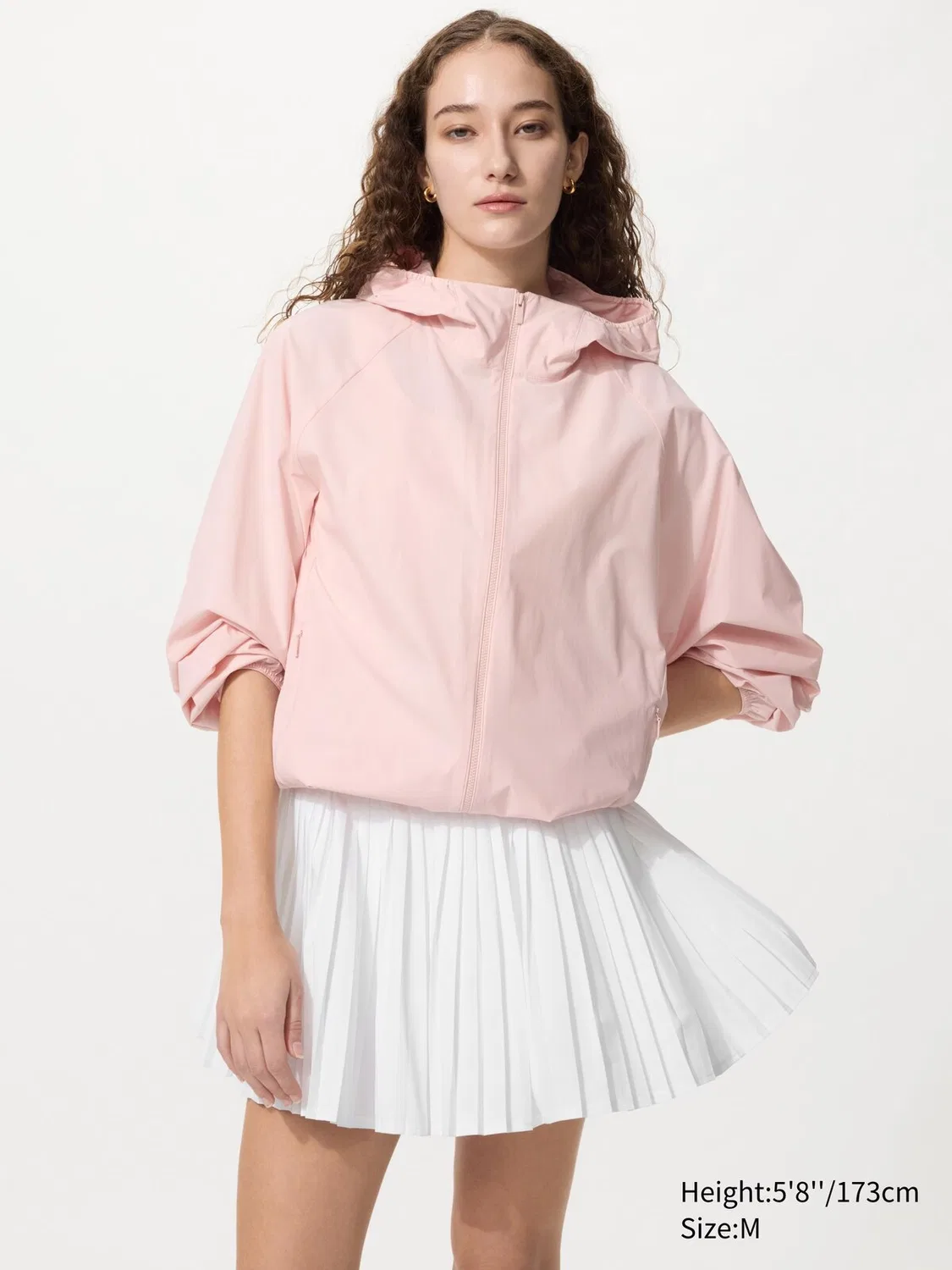 Активная юбка-шорты Uniqlo, плиссированная, белый