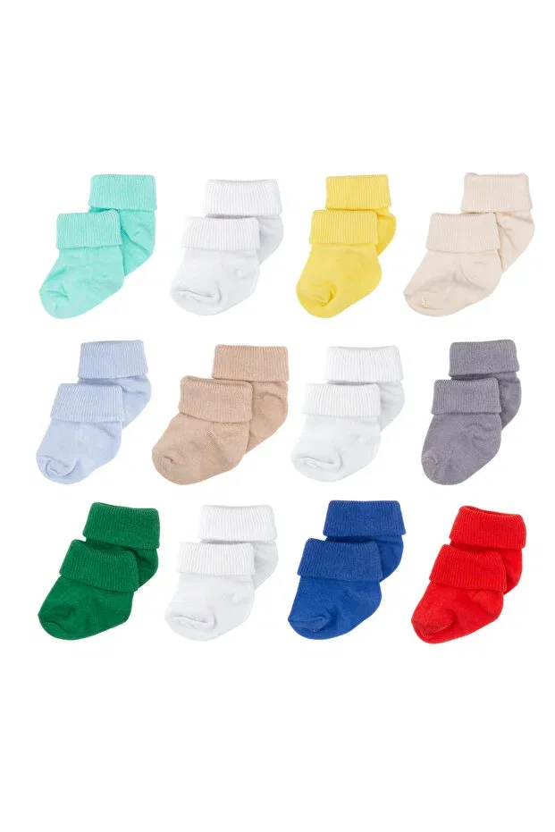 Детские носки для новорожденных из бамбука 12 пар Basics Novibaby, Mix Boy — фото 2