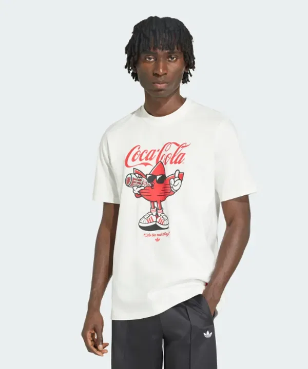 Футболка с графикой Coca-Cola, классическая, Adidas, белый