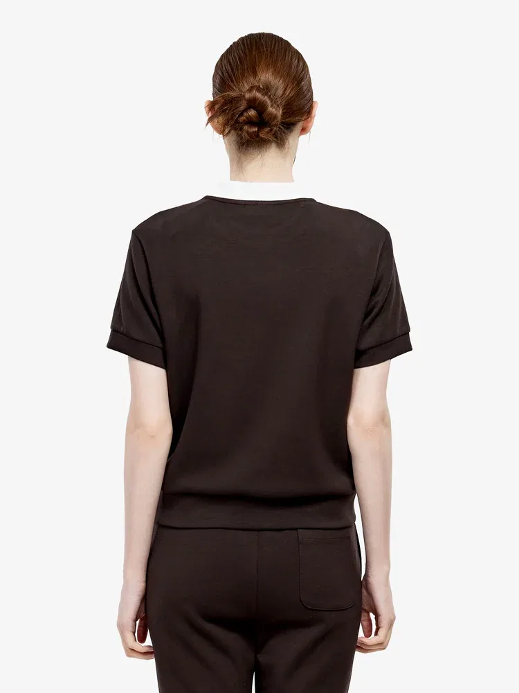 Футболка поло LACOSTE Brown Antique Gold, Light Jersey Set, коричневая — фото 3