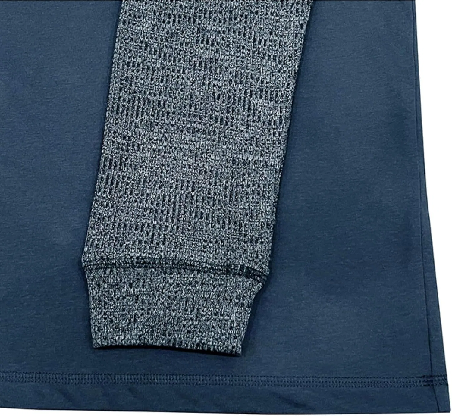 Мужская хлопковая рубашка-поло с длинным рукавом реглан, Denim Blue — фото 2